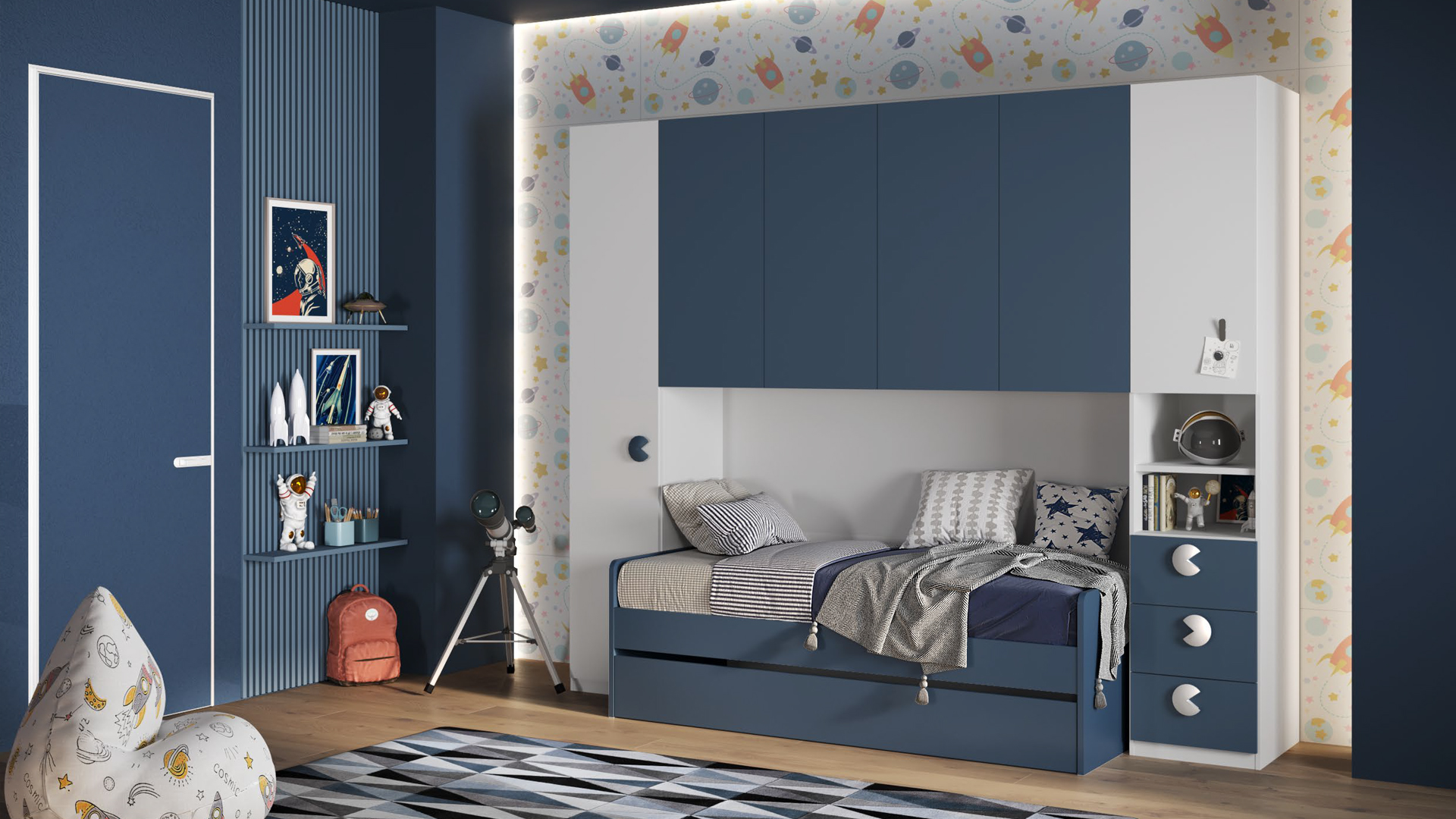 1786-639010bpb Cameretta a ponte JUNIOR blu - immagine 1